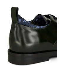 schwarze bedruckte Leder Derby Schuhe von Etro