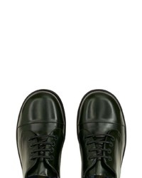 schwarze bedruckte Leder Derby Schuhe von Etro