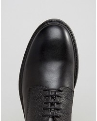 schwarze bedruckte Leder Derby Schuhe von Religion