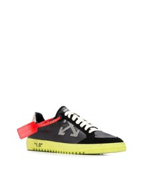 schwarze bedruckte Leder niedrige Sneakers von Off-White