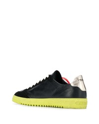 schwarze bedruckte Leder niedrige Sneakers von Off-White