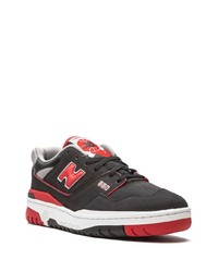 schwarze bedruckte Leder niedrige Sneakers von New Balance