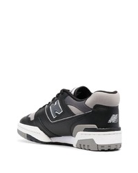 schwarze bedruckte Leder niedrige Sneakers von New Balance