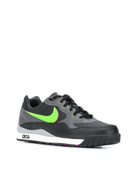 schwarze bedruckte Leder niedrige Sneakers von Nike