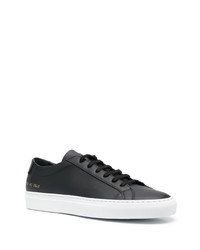 schwarze bedruckte Leder niedrige Sneakers von Common Projects