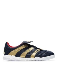 schwarze bedruckte Leder niedrige Sneakers von adidas