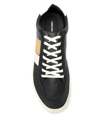 schwarze bedruckte Leder niedrige Sneakers von OSKLEN