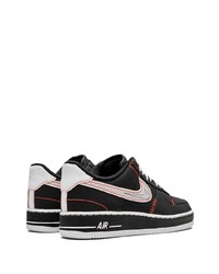 schwarze bedruckte Leder niedrige Sneakers von Nike