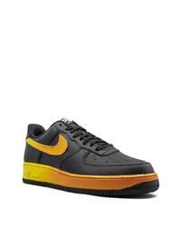 schwarze bedruckte Leder niedrige Sneakers von Nike