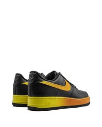 schwarze bedruckte Leder niedrige Sneakers von Nike