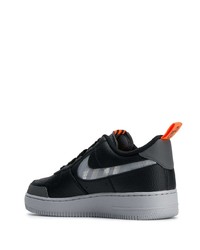 schwarze bedruckte Leder niedrige Sneakers von Nike