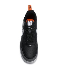 schwarze bedruckte Leder niedrige Sneakers von Nike