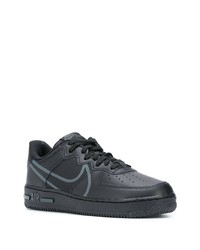 schwarze bedruckte Leder niedrige Sneakers von Nike