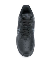 schwarze bedruckte Leder niedrige Sneakers von Nike