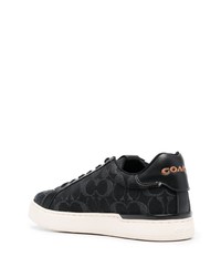 schwarze bedruckte Leder niedrige Sneakers von Coach