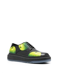 schwarze bedruckte Leder niedrige Sneakers von Paul Smith