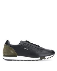 schwarze bedruckte Leder niedrige Sneakers von Bally