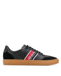 schwarze bedruckte Leder niedrige Sneakers von Bally