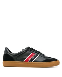 schwarze bedruckte Leder niedrige Sneakers von Bally