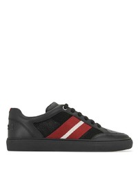 schwarze bedruckte Leder niedrige Sneakers von Bally