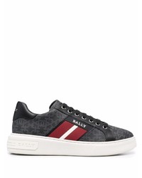 schwarze bedruckte Leder niedrige Sneakers von Bally