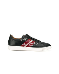 schwarze bedruckte Leder niedrige Sneakers von Bally