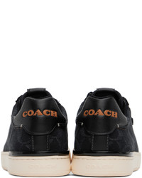 schwarze bedruckte Leder niedrige Sneakers von Coach 1941