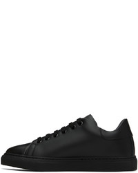 schwarze bedruckte Leder niedrige Sneakers von Moschino