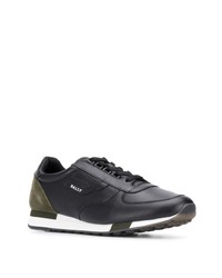 schwarze bedruckte Leder niedrige Sneakers von Bally