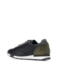 schwarze bedruckte Leder niedrige Sneakers von Bally