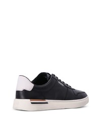 schwarze bedruckte Leder niedrige Sneakers von BOSS