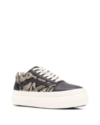 schwarze bedruckte Leder niedrige Sneakers von Vans