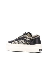 schwarze bedruckte Leder niedrige Sneakers von Vans