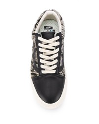 schwarze bedruckte Leder niedrige Sneakers von Vans