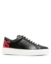 schwarze bedruckte Leder niedrige Sneakers von Gcds