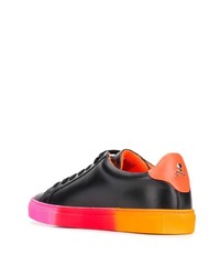 schwarze bedruckte Leder niedrige Sneakers von Philipp Plein