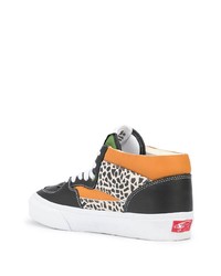 schwarze bedruckte Leder niedrige Sneakers von Vans