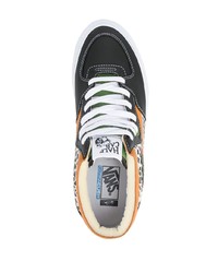 schwarze bedruckte Leder niedrige Sneakers von Vans