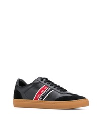 schwarze bedruckte Leder niedrige Sneakers von Bally