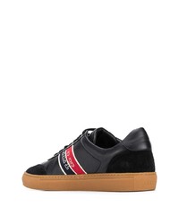 schwarze bedruckte Leder niedrige Sneakers von Bally