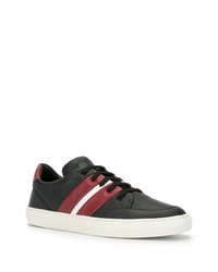 schwarze bedruckte Leder niedrige Sneakers von Bally