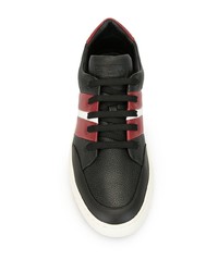 schwarze bedruckte Leder niedrige Sneakers von Bally