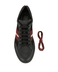 schwarze bedruckte Leder niedrige Sneakers von Bally