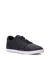 schwarze bedruckte Leder niedrige Sneakers von Tommy Hilfiger