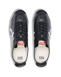 schwarze bedruckte Leder niedrige Sneakers von Onitsuka Tiger