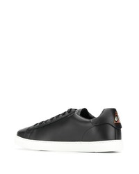 schwarze bedruckte Leder niedrige Sneakers von DSQUARED2