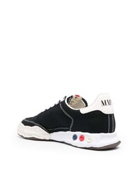 schwarze bedruckte Leder niedrige Sneakers von Maison Mihara Yasuhiro