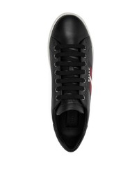 schwarze bedruckte Leder niedrige Sneakers von Bally