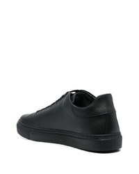 schwarze bedruckte Leder niedrige Sneakers von Moschino