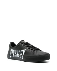 schwarze bedruckte Leder niedrige Sneakers von Givenchy